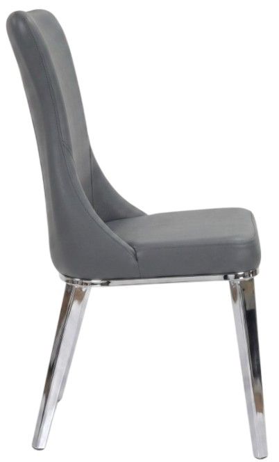 Cramco Leah Charcoal/Chrome Dining Side Chair-2
