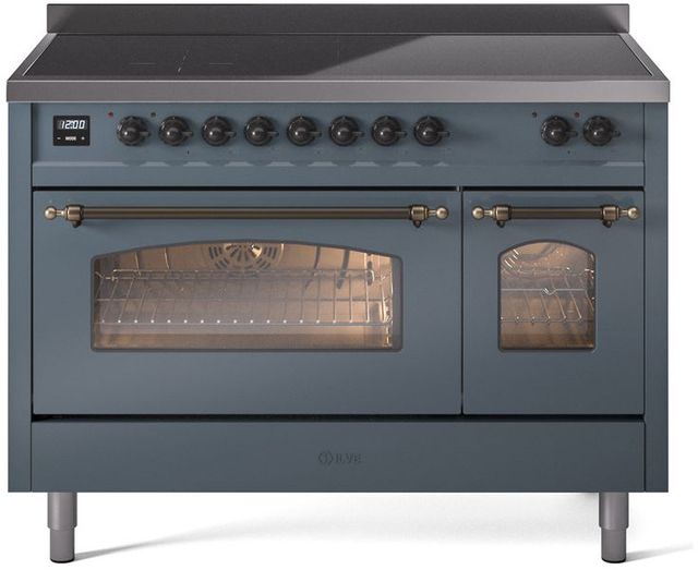 Ilve® Nostalgie II Series 48" Blue Grey Pro Style Induction Range-0