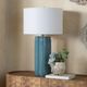Crestview Collection Quatrefoil Blue Table Lamp-1
