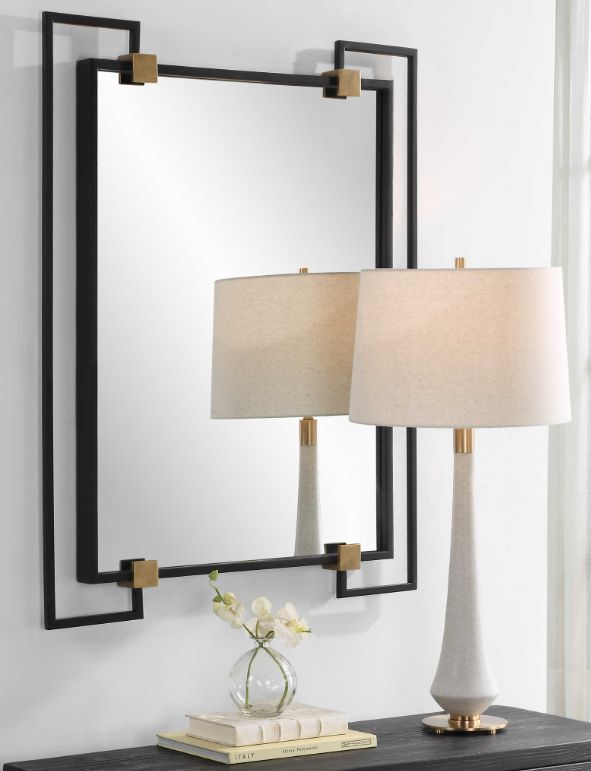 Uttermost® Ivey Black Rectangular Mirror-2