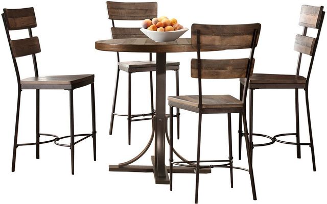 HH2 Home Jennings 5-Piece Walnut Counter Height Dining Set-0