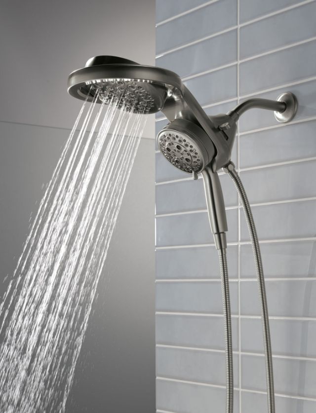 Delta Universal Showering Lumicoat® Black Stainless 6-Setting HydroRain® with ProClean®-1