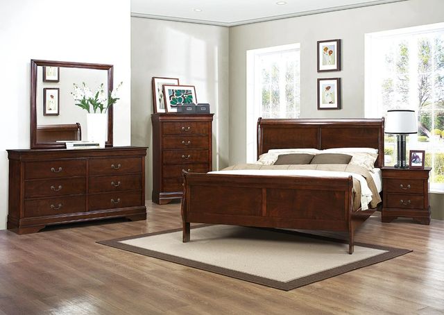 Homelegance® Mayville Brown Cherry Full Sleigh Bed-1