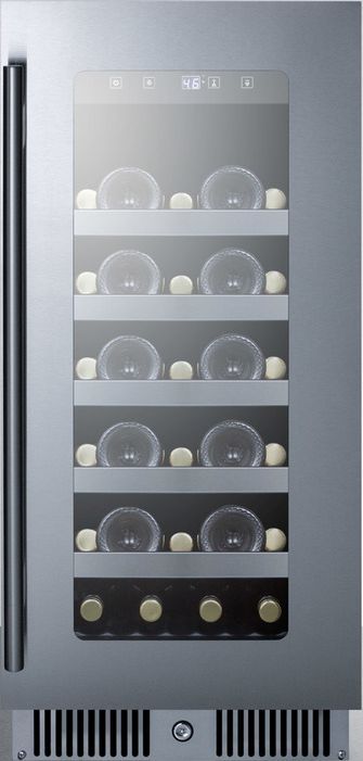 Summit® Classic Collection 3.2 Cu. Ft. Stainless Steel Wine Cooler-2