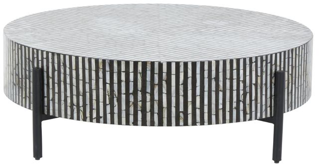 Deco Marche Gray Coffee Table with Black Base-1