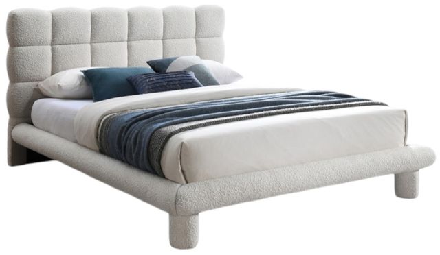 Meridian Furniture Deco Cream King Upholstered Panel Bed-0