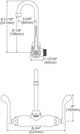 Elkay Chrome Foodservice 3-8" Adjustable Centers Wall Mount Faucet with 4" Gooseneck Spout and 6" Wristblade Handle-1