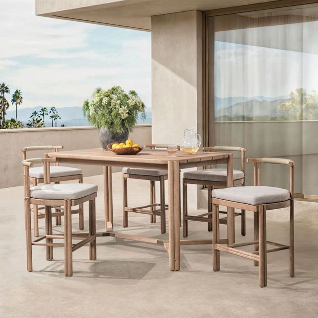 Classic Home Oliver Butterscotch Wooden Outdoor Counter Table-1