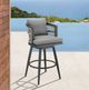 Armen Living Zella Black/Gray Aluminum/Fabric Outdoor Swivel Bar Stool-1