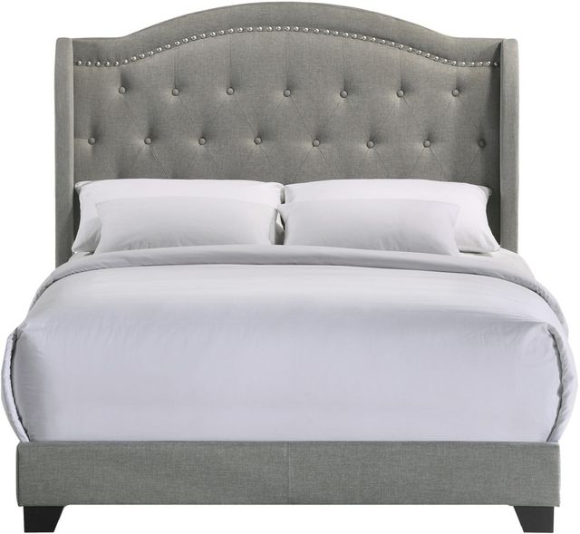 Intercon Rhyan Smoke Youth Full Upholstered Panel Bed-2