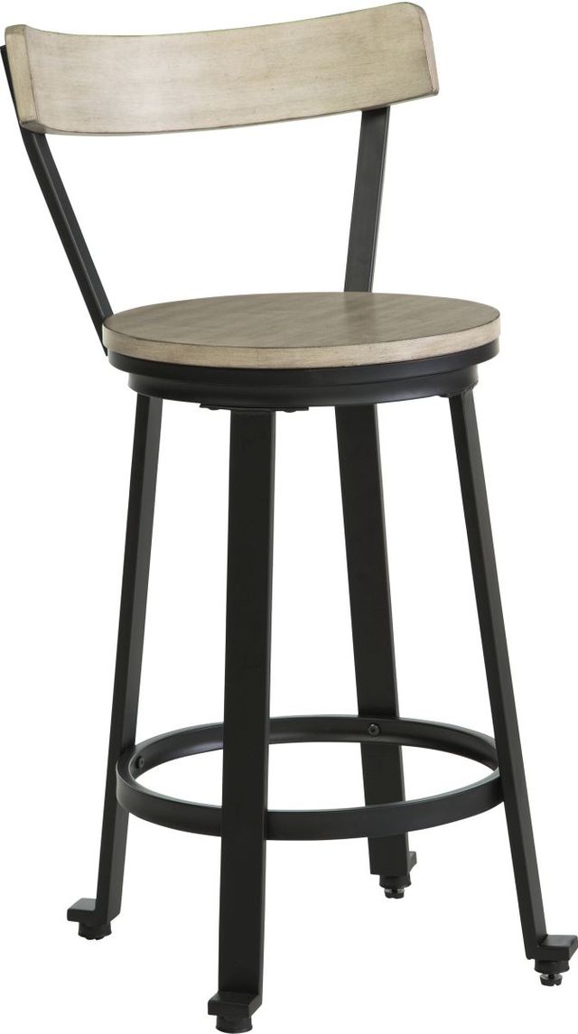 Signature Design by Ashley® Melenski 2-Piece Black/Light Tan Counter Height Bar Stool Set-1