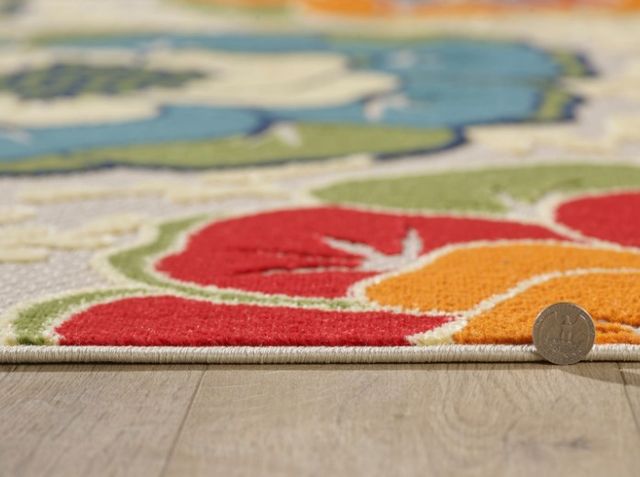 KAS Rugs Calla Ivory Flora 5'x7' Area Rug-3