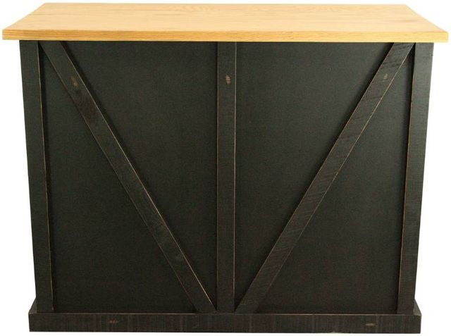 American Heartland Manufacturing Rustic Antique Black Shutter Door Kitchen Island with Oak Top-3