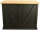 American Heartland Manufacturing Rustic Antique Black Shutter Door Kitchen Island with Oak Top-3