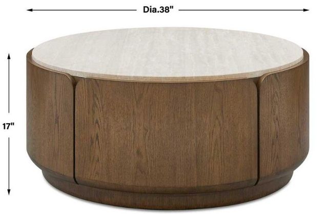 Uttermost® Tindall Provincial Round Travertine Coffee Table-2