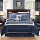 Olliix by Madison Park Genevieve 7 Piece Navy King Comforter Set-0