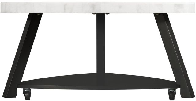 Elements International Trinity White Coffee Table with Black Base-2