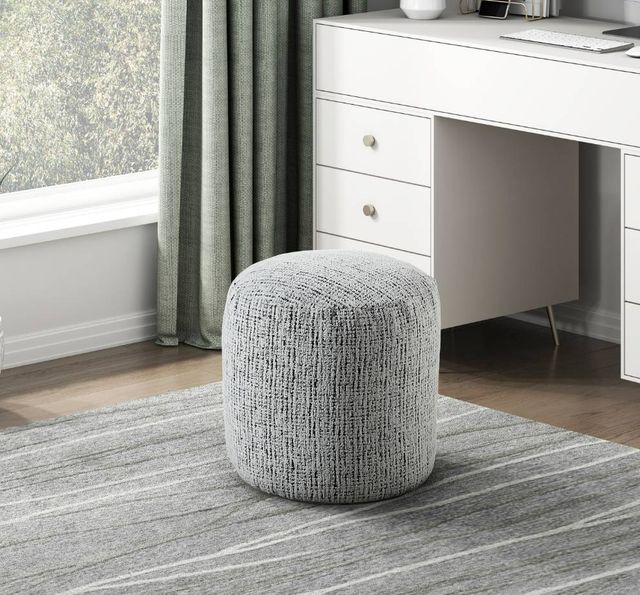 Homelegance® Easley Black/White Cylindrical Pouf-1
