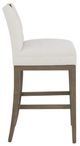 Fairfield® Customizable Entree Dining Nickel Metal Pull Short Button Back Bar Stool-2