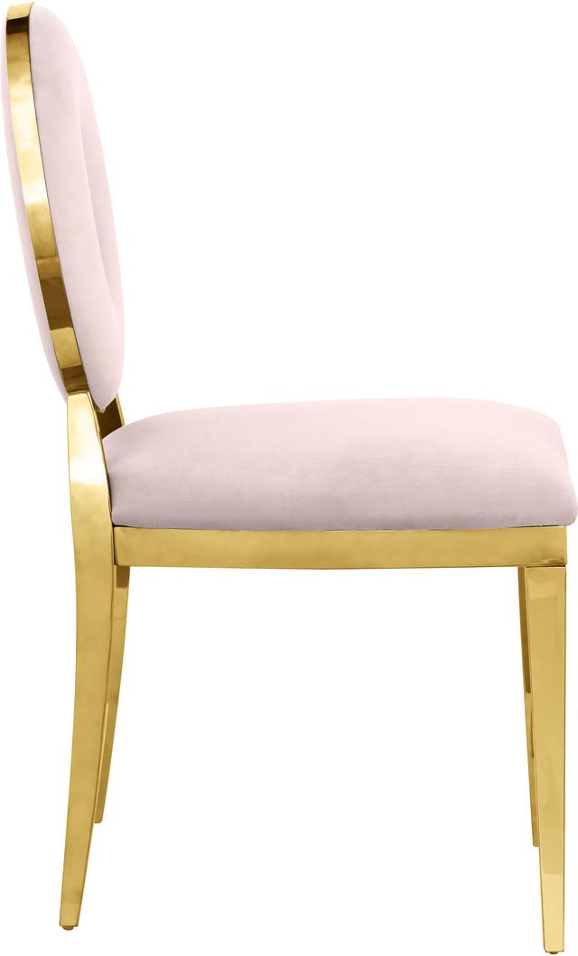 Meridian Furniture Carousel Pink/Gold Velvet Dining Chair-3
