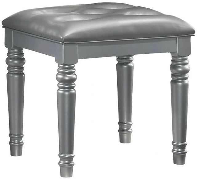 New Classic® Home Furnishings Valentino Silver Vanity Stool-0
