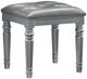 New Classic® Home Furnishings Valentino Silver Vanity Stool-0