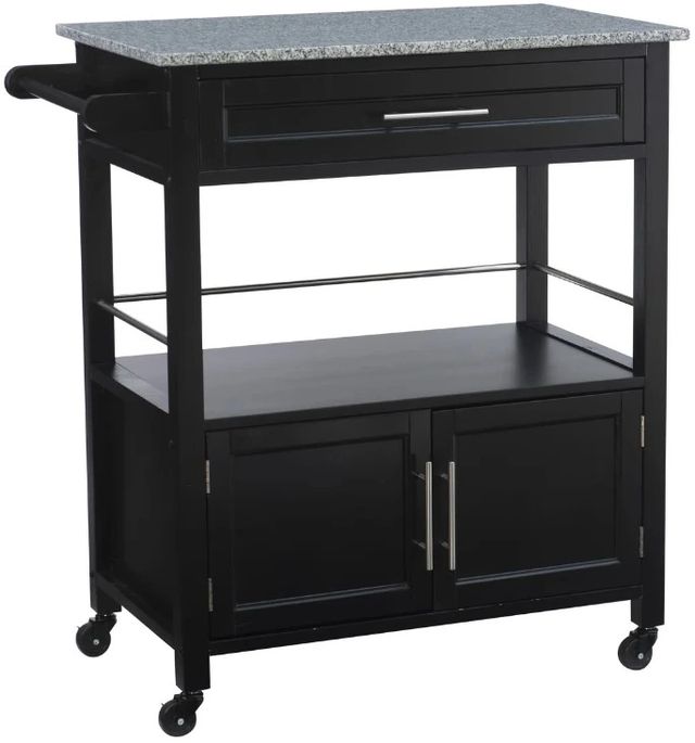 Linon Cameron Black Kitchen Cart -0