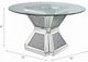 ACME Furniture Noralie Glass Top Round Dining Table with Hourglass Mirrored Base-2
