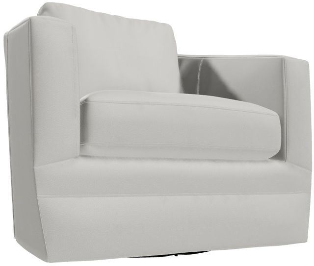 Craftmaster® Customizable CM Leather Barrel Back Swivel Glider Chair-2