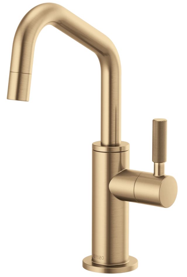 Brizo Litze® Brilliance® Luxe Gold® Beverage Faucet with Angled Spout and Knurled Handle-0