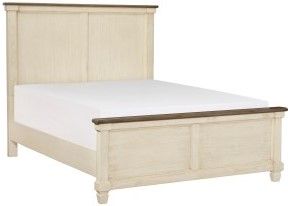 Mazin Furniture Weaver Antique White/Rosy Brown Queen Bed-1
