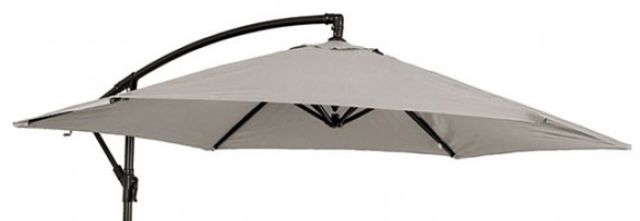 Furniture of America® Glam Canvas Stone Polyester/Steel Outdoor Cantilever Umbrella with LED-1