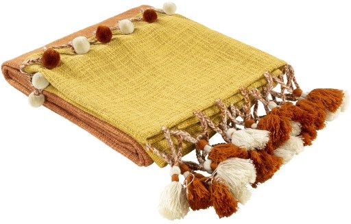 Surya Amarie Burnt Orange 50"x60" Throw Blanket-1