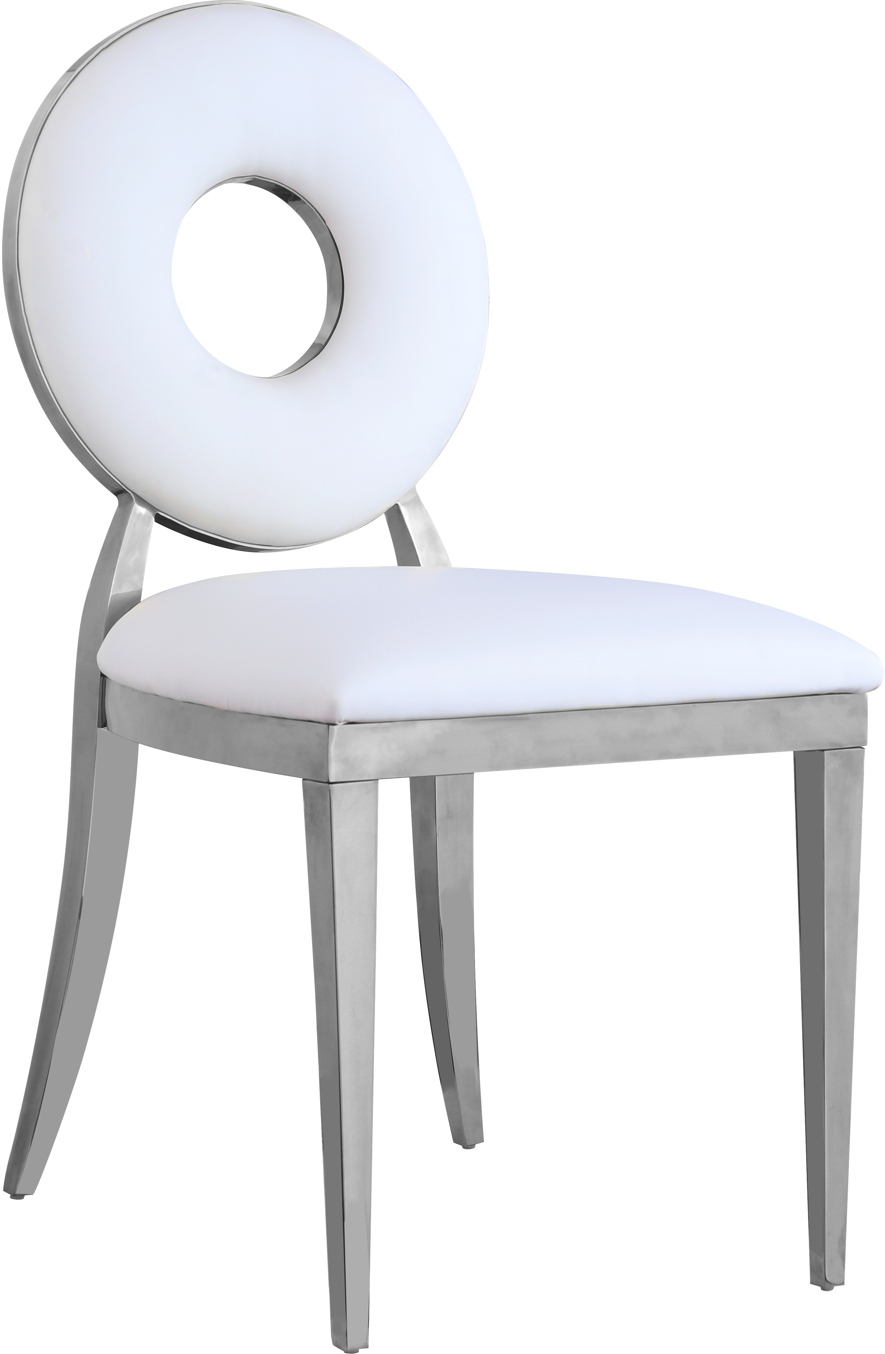 Meridian Furnture Carousel Faux Leather Dining Chair - Chrome Meridian Furnture Carousel Faux Leather Dining Chair - Chrome