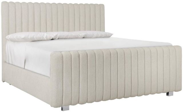 Bernhardt Silhouette White Queen Upholstered Panel Bed-0
