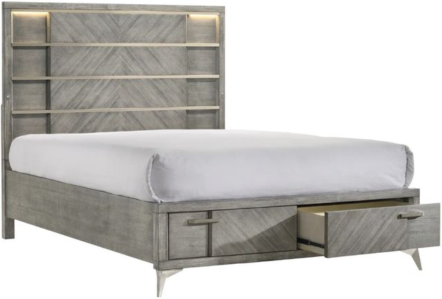 Bernards Aries Gray King Storage Panel Bed-0