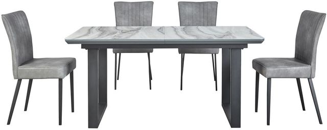 Mazin Furniture Barcelona 5-Piece Black/Gray Dining Set-0