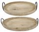 A & B Home Farmers 2-Piece Beige Market Wooden Tray Set-0