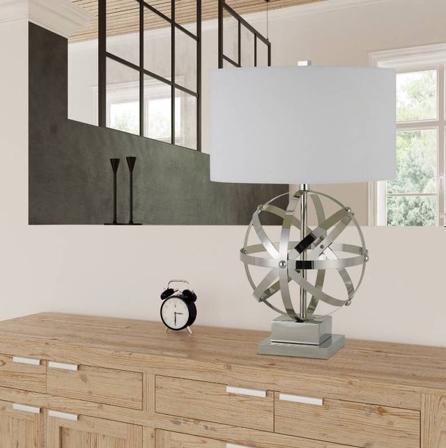 Cal® Lighting & Accessories Vittoria Brushed Steel Table Lamp-1