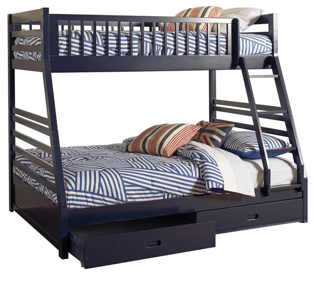 Coaster®Ashton Navy Blue Twin Over Full Headboard and Footboard-0