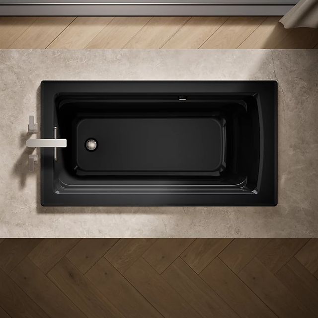 KOHLER® Archer® Black 60" x 32" Drop-In Heated Bubble Massage™ Air Bath-2