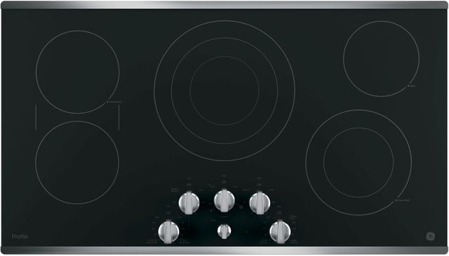 GE Profile™ 36" Black with Stainless Steel Electric Cooktop-0