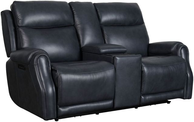 Liberty Furniture Clinton Carmel Slate Leather Power Reclining Loveseat with Power Headrest and Power Lumbar-0