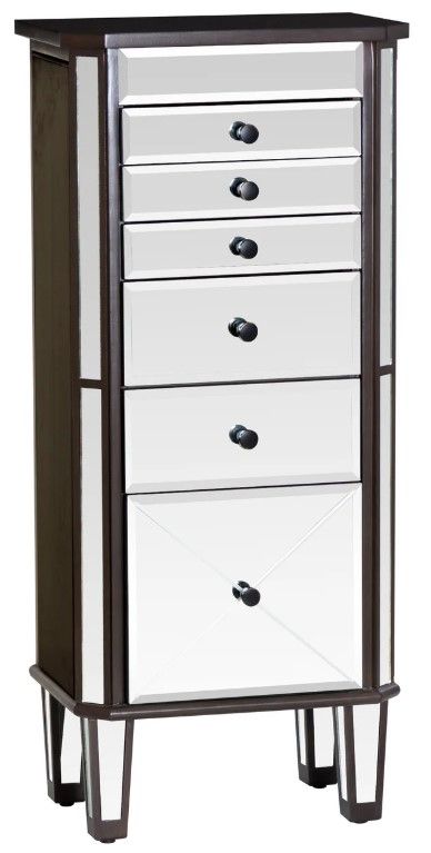 Powell® Heather Dark Espresso/Mirrored Jewelry Armoire-0