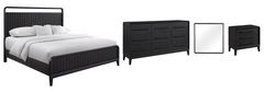 Bernards Elure 4-Piece Peppercorn Queen Open Panel Bedroom Set