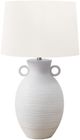 Monarch Specialties Inc. White Ceramic Table Lamp with Ivory Shade-0