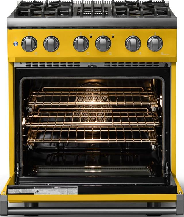 Viking® 5 Series 30" Daffodil Pro Style Dual Fuel (NG) Range with Polished Chrome Trim-1