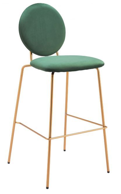 Zuo® Modern Odessa Gold/Green Barstool-0