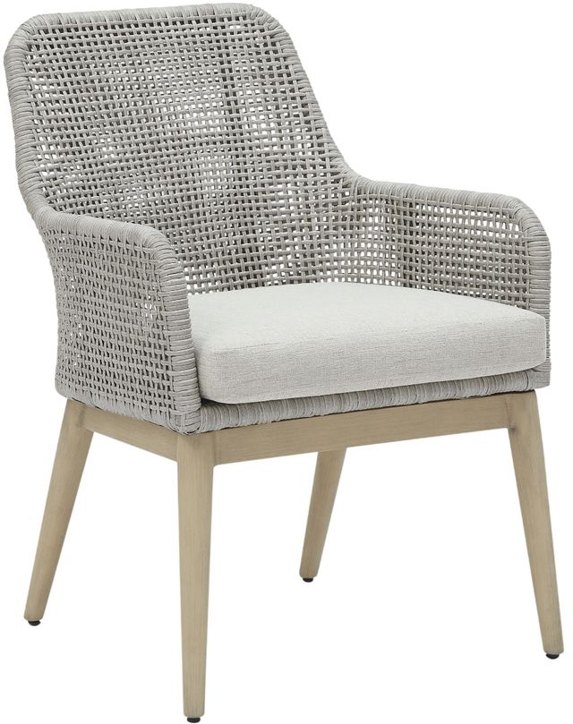 Signature Design by Ashley® Seton Creek 2-Piece Gray Aluminum/Resin Outdoor Dining Arm Chair-2