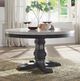 ACME Furniture Nolan Round White Marble Top Dining Table with Salvage Dark Oak Base-1